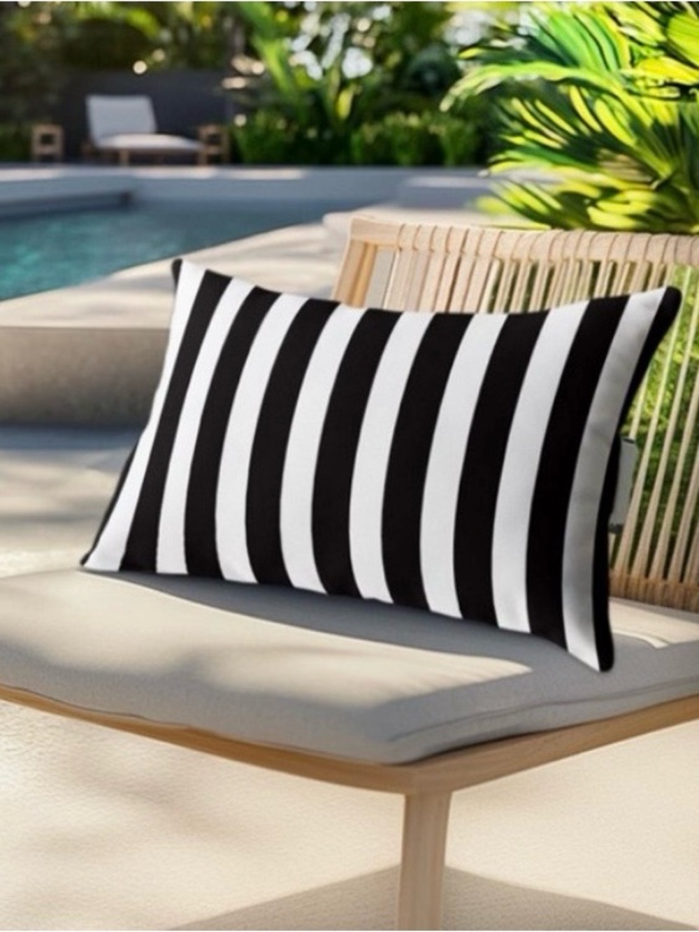 Black & White Striped set of 2 Decorative Pillows